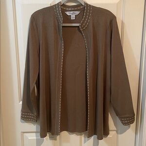 Ming Wang Taupe Knit Cardigan